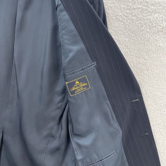 Brooks Brothers Pinstriped Blazer Men's 42S Blue 100% Wool 2 Button USA Vintage - Picture 7 of 11